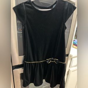 Baby gap black velvet drop waist dress